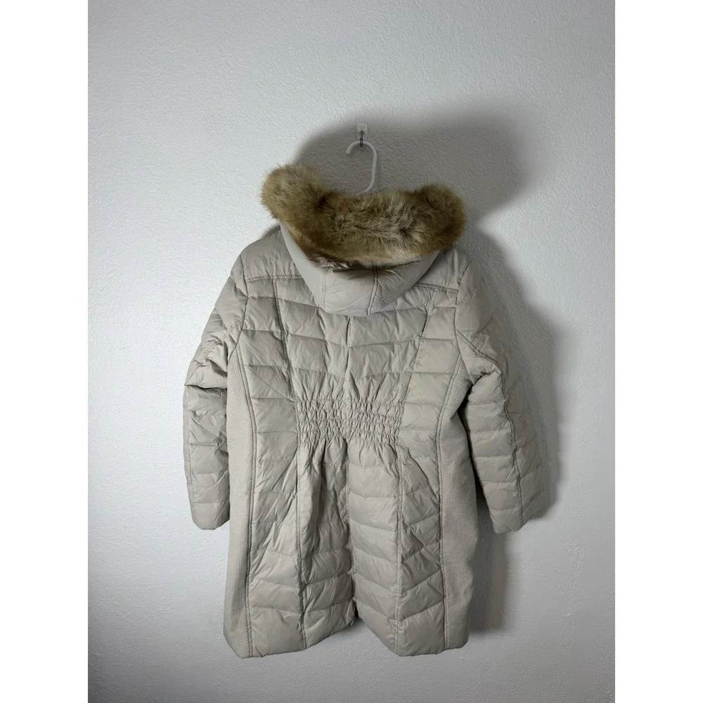Michael Kors Women's Grey Faux Fur Hooded Puffer‎ Coat Sz Plus XL